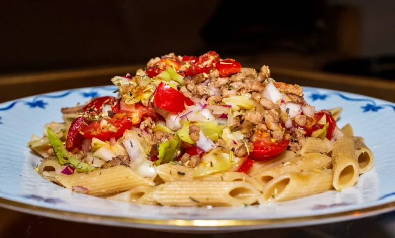 Pastasalat med lam