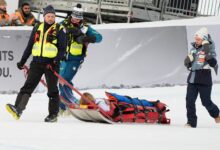 Skrekkelig fall for Marte Monsen i Crans Montana – løpet ble avlyst (VG)