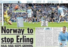 Erling Braut Haaland hylles etter to mål for Manchester City mot Ipswich